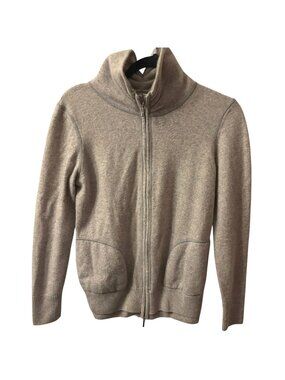 Luigi Baldo Italy Cashmere Wool Cardigan Sweater L Full Zip Quiet Luxury Grey